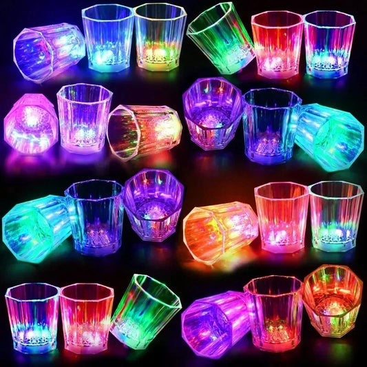 Led Light Up Shot Glasses Flash Drinking Shot Cups Glow in The for Party Glow in The Dark Cola Cup Sparkling Glass Beer